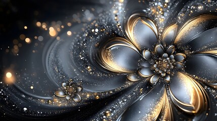 Poster - Refined and elegant premium design featuring shimmering gold and silver tones sparkling ornamental accents and vibrant glamorous festive elements for a luxurious lavish and sophisticated aesthetic