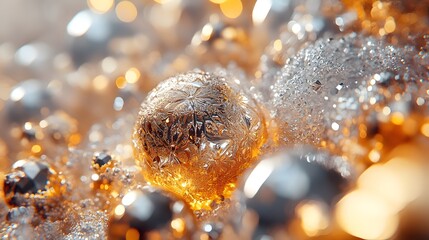 Poster - Festive Elegant Premium Design featuring Shimmering Gold and Silver Tones Sparkling Refined Textures and Glamorous Vibrant Ornamental Details for Luxury and Holiday Decor