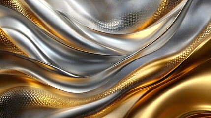 Poster - Ornamental decorative stylish design in shimmering gold and silver tones featuring sparkling vibrant textures and a refined glamorous modern aesthetic  Luxurious elegant