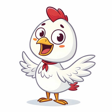 white chicken cartoon character logo