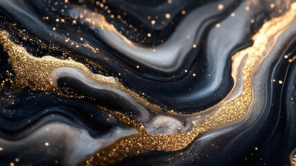 Poster - sparkling decorative stylish design with shimmering gold and silver tones vibrant modern textures an