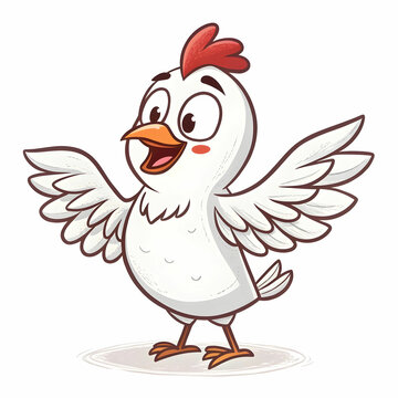 white chicken cartoon character logo