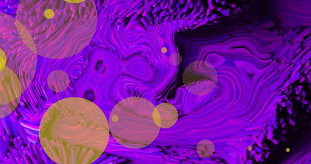 Poster - image of orange glowing spots over vibrant abstract purple background