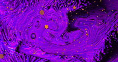 Poster - Image of orange glowing spots over vibrant abstract purple background