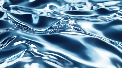 Poster - Elegant metallic blue surface with soft light reflections and a blurred effect, offering a sophisticated and abstract visual texture.