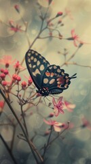 Poster - Butterfly and flower outdoors animal insect