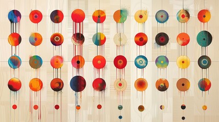 Aufkleber - dripping paint circle art with bold colors background image, ai generated