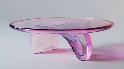 Wall Mural - Modern Glass Coffee Table: Purple Elegance