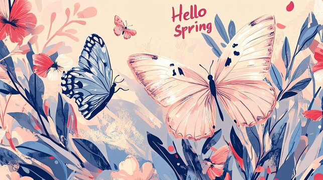 Spring-themed vector illustration with 