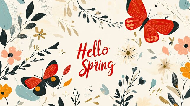 Spring-themed vector illustration with 