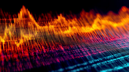 Wall Mural - Abstract neon pink and blue high speed light waves on a black background