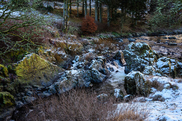 Wall Mural - the river tweed upstream from tweedsmuir bridge. the river tweed is 97 miles long from source to est