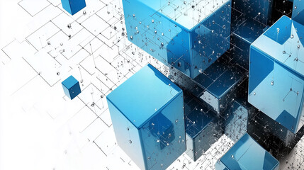 Blue square background with copy space