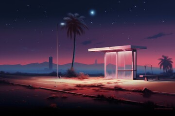 Wall Mural - bus stop architecture reflection landscape