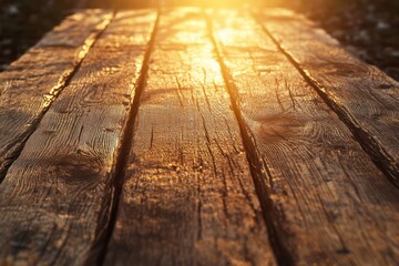 Polished wood textures transitioning seamlessly into natural bark, bathed in soft, golden-hour lighting