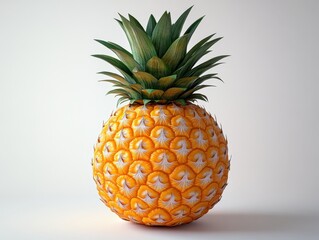 Wall Mural - A realistic illustration of a pineapple showcasing its vibrant colors and texture.