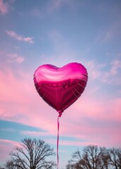  Heart shaped balloon floating on pink background symbolizing love and romance love love heart valentine vector romantic day holiday 