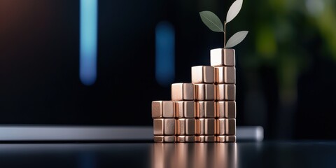 Poster - Agile workflow growth strategy modern office business concept indoor environment close-up symbolic representation