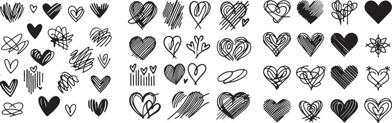 Wall Mural - isolated  Set hand drawn scribbles element collection of star, heart, crown, flower icon,    icon Vector ,    Silhouette,color    symbol,    icon set, black sunrise  icon,    for logo,    Vector illus
