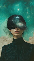 Wall Mural - Cosmic Woman: A Surreal Dreamlike Portrait