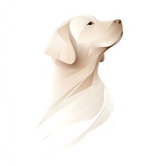 Dessin stylisé d'un profil de labrador crème pour emblème ou logo