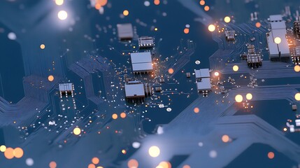 Poster - the intricate design of modern technology in a digital circuit landscape