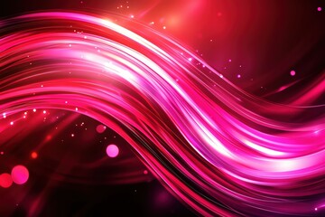 Poster - Vibrant abstract wave design in pink and red, ideal for modern backgrounds and graphics.