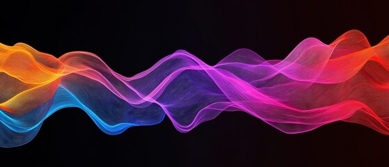 Aufkleber - Vibrant abstract wave patterns showcasing dynamic colors in a fluid design.