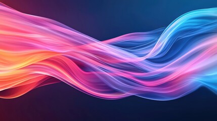 Poster - Vibrant abstract wave patterns in shades of blue, pink, and orange creating a dynamic background for various design projects.