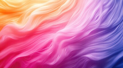 Poster - Vibrant abstract waves in orange, pink, and purple hues create a dynamic and fluid background, perfect for design projects.