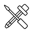 © Waliul - professional tools icon, professional tools line art - simple line art of professional tools, perfect for professional tools logos and icons