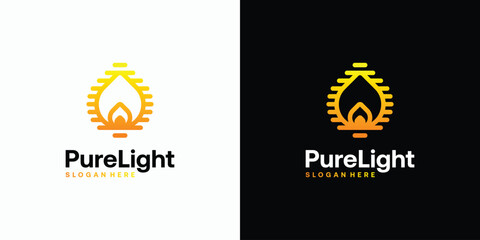 Wall Mural - Lantern light vector logo design with modern and simple abstract style.