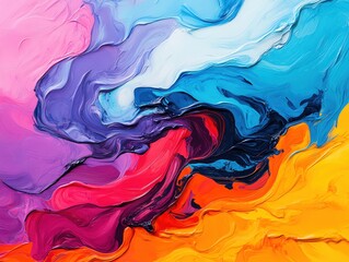 Poster - Vibrant abstract swirl showcasing bold colors and fluid textures, perfect for creative projects.