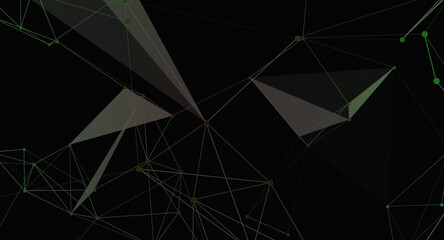 Wall Mural - Abstract geometric network design with connected lines and nodes on a dark background