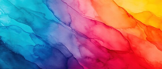 Poster - Vibrant abstract watercolor background with flowing colors in shades of blue, pink, and orange.