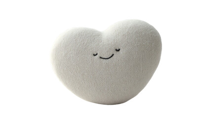 Cute plush heart with a smiling face.