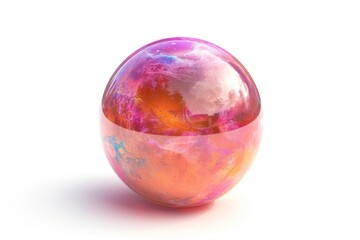 Wall Mural - Glowing Mars planet sphere egg white background