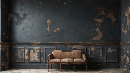 Wall Mural - Aged dark wall textures featuring rich depths