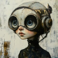 Poster - Portrait of a Girl in Steampunk Goggles