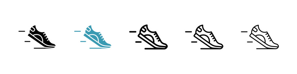 Fototapete - Shoes icons vector pack in black and blue colors