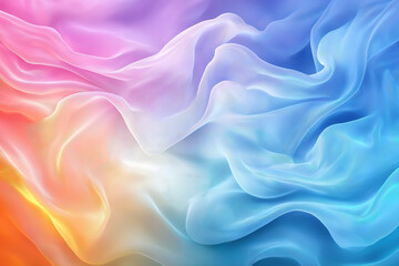 Poster - Colorful textile fabric waves flowing in soft gradients and textures