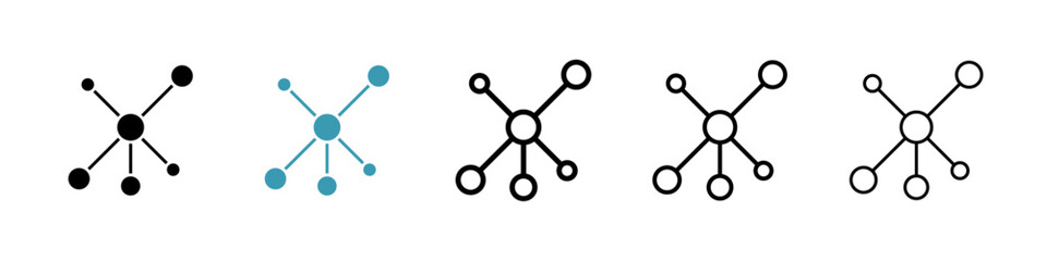 Network icons vector pack in black and blue colors