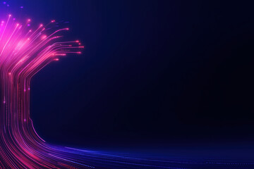 Poster - Colorful light trails create a dynamic abstract design on a dark background