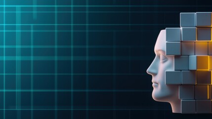 Poster - Data-driven decisions in technology digital space conceptual design abstract environment side view symbolic representation