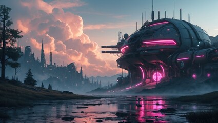 Canvas Print - Sci-fi space station