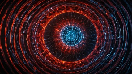 Poster - Dynamic patterns of light and color create mesmerizing visual effects in a circular formation
