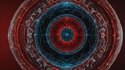 Poster - vibrant abstract design showcasing circular patterns with contrasting colors and light effects