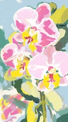 Poster - Chinese orchid painting backgrounds abstract