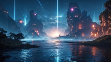 Canvas Print - The mysterious sci-fi station