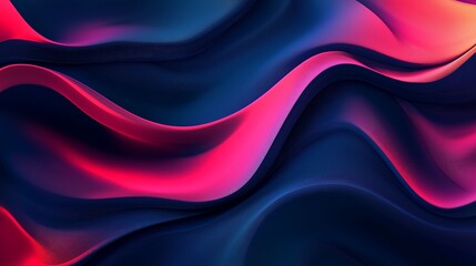 Poster - abstract background with wavy shapes in dark blue and red colors.